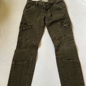 Current Elliott combat green skinny cargo pants